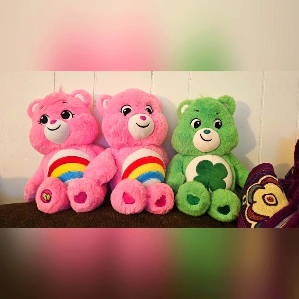 Care Bears Pink and Green Stuffed Animals Set